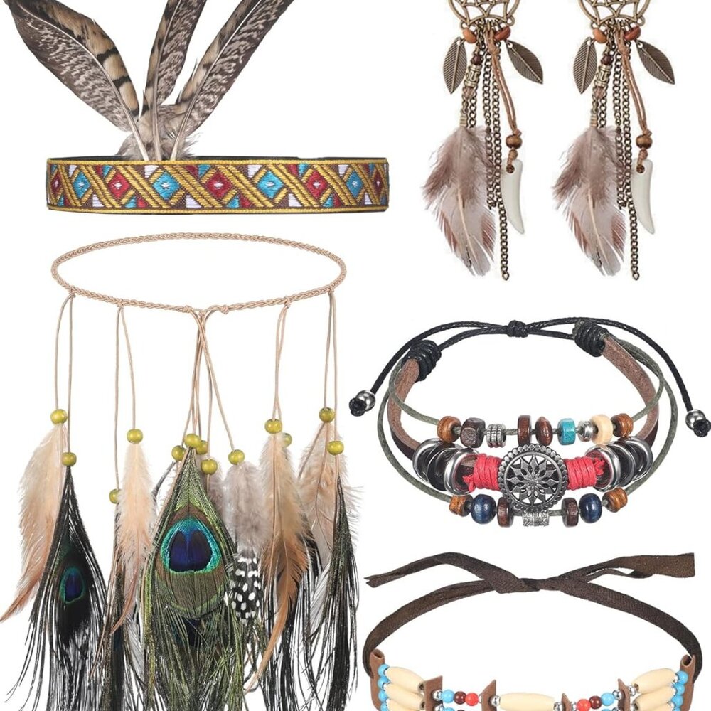 Bohemian Feather Jewelry Set